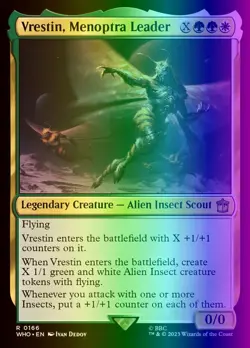 MTG Magic the Gathering Vrestin, Menoptra Leader (166/1208) Doctor Who LP FOIL - Image 1