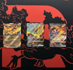 Team Rocket's Moltres ex Destined Rivals Stamp UPC Set Pokemon TCG 229/182 NM x3 - Image 1