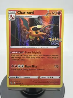 Pokemon TCG Charizard 010/078 Pokemon GO Holo Rare NM - Image 1