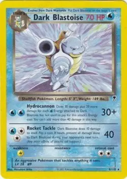 Lightly Played, English Pokemon Regular Dark Blastoise - 4/110 - Non-Holo Theme - Image 1