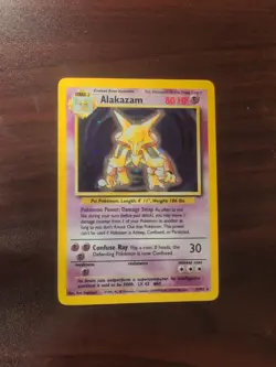 1999 Pokemon Base Set Alakazam Holo Rare Card 1/102 - Image 1