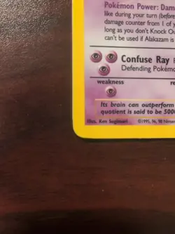 1999 Pokemon Base Set Alakazam Holo Rare Card 1/102 - Image 2