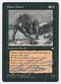 Silver Signed Ashen Ghoul MP Ice Age Artist Ron Spencer 1995 MTG Magic Vintage! - Image 1