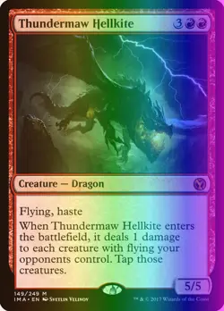 MTG Magic the Gathering Thundermaw Hellkite (149/256) Iconic Masters LP FOIL - Image 1