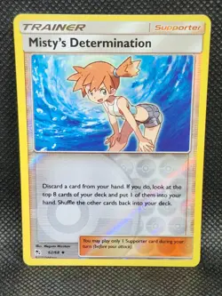 Pokemon Misty’s Determination Hidden Fates Reverse Holo 62/68 NM Condition - Image 1