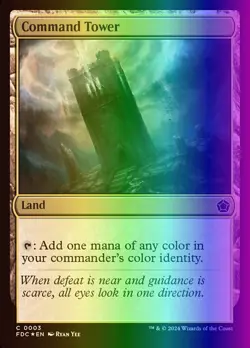 MTG Magic the Gathering Command Tower (3/3) Foundations Commander LP FOIL - Image 1