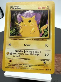 Pokemon TCG Pikachu Base Set 58/102 Regular Unlimited Common - Image 1