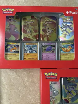 In hand! Pokemon 151 Mini Tins 4 Pack Sam’s Club Exclusive Factory Sealed - Image 2