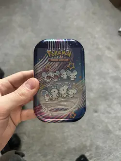 Pokemon TCG Scarlet & Violet Paldean Fates Mini Tin (Maushold) Brand New Sealed - Image 1