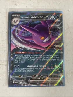 Team Rocket's Crobat ex 122/182 Double Rare S&V: Destined Rivals Pokemon TCG NM - Image 1