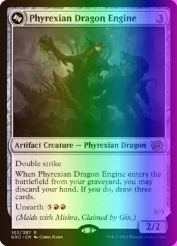 MTG Phyrexian Dragon Engine (163a/416) The Brothers' War LP FOIL - Image 1
