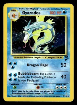 Gyarados 7/130 Holo Rare Base Set 2 Pokemon Card - Image 1