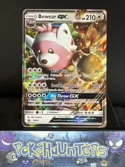 Pokemon Card Bewear GX SM34 Black Star Promo Full Art Ultra Rare NM - Image 1