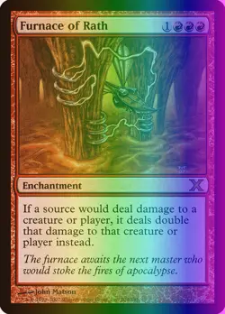 MTG Magic the Gathering Furnace of Rath (204/514) Tenth Edition LP FOIL - Image 1