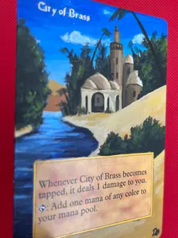 MTG 1X City of Brass X1 Altered painted Art by DB Core Set 5th Edition Magic - - Image 3