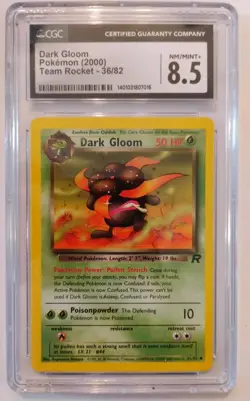 Vintage Pokemon 2000 Team Rocket Dark Gloom 36/82 CGC 8.5 - Image 1