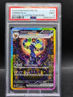 2025 POKEMON PRE EN-PRISMATIC EVOLUTIONS SIR #161 UMBREON EX PSA 9 - Image 1
