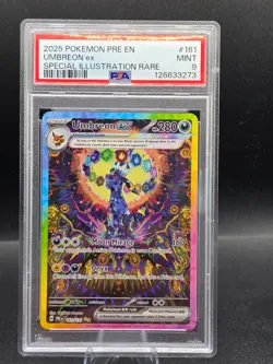 2025 POKEMON PRE EN-PRISMATIC EVOLUTIONS SIR #161 UMBREON EX PSA 9 - Image 2