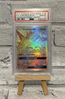 2017 PSA 10 Turtonator GX FA Full Art Secret Rare Rainbow 148/145 Pokemon TCG GR - Image 1