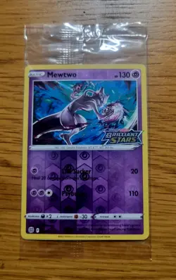 Pokemon Card Mewtwo 056/172 Brilliant Stars Reverse Holo Promo STAMPED & SEALED - Image 1