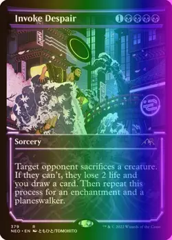 MTG Magic the Gathering Invoke Despair (379/606) Kamigawa Neon Dynasty LP FOIL - Image 1