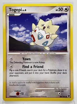 Togepi 88/106 Pokemon Card 2008 Great Encounters LP - Image 1
