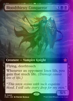 MTG Magic the Gathering Bloodthirsty Conqueror (460/789) Foundations LP FOIL - Image 1