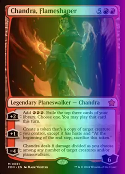 MTG Magic the Gathering Chandra, Flameshaper (81/789) Foundations LP FOIL - Image 1