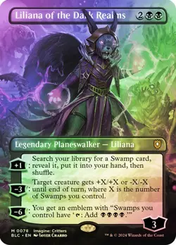 Liliana of the Dark Realms *Foil Borderless* - BLC NM Magic The Gathering MTG - Image 1