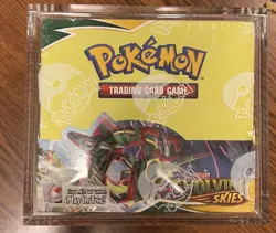 Pokemon Evolving Skies Booster Box Sword & Shield FACTORY SEALED in acrylic case - Image 1