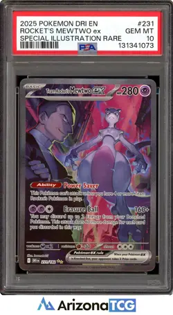 Pokemon 2025 Team Rocket's Mewtwo ex 231/182 SIR Destined Rivals GEM MINT PSA 10 - Image 1