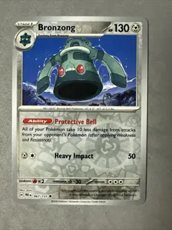 Pokemon TCG * SV Prismatic Evolutions * 67/131 Bronzong U REVERSE HOLO* FRESH PK - Image 1