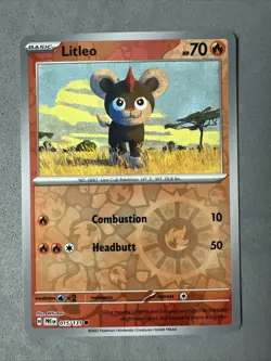 Pokemon TCG * SV Prismatic Evolutions * 015/131 Litleo C REVERSE HOLO * FRESH PK - Image 1