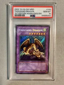 PSA 10 YuGiOh Thousand Dragon First Edition Secret Rare Asian English MRD-143 - Image 1