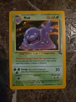 Pokemon TCG Muk Fossil 13/62 Holo 1999-2000 WOTC Base Set Vintage Pokemon Card - Image 1