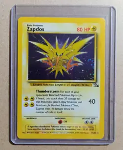 Zapdos Pokemon Card 1999 Base Set 15/62 Holo Rare - Image 1