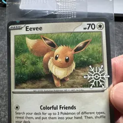 SWIRL 🌀Eevee 133/165 Pokemon Holiday Calendar Stamp Snowflake, SEALED PROMO - Image 2