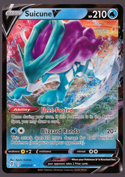 Suicune V 031/203 Evolving Skies Holo Pokemon TCG Card 2021 NM - Image 1