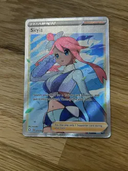Pokemon TCG Skyla Full Art Trainer 72/72 Shining Fates Ultra Rare Holo Pack Line - Image 1