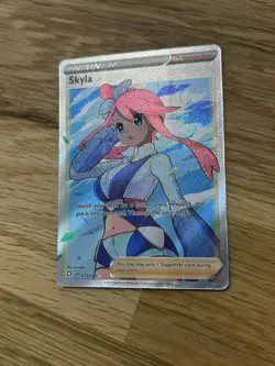 Pokemon TCG Skyla Full Art Trainer 72/72 Shining Fates Ultra Rare Holo Pack Line - Image 2