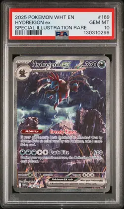 2025 POKEMON WHT EN-WHITE FLARE SPECIAL ILLUSTRATION RARE HYDREIGON EX PSA 10 - Image 1