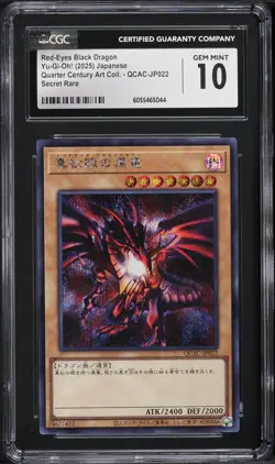 2025 Yu-Gi-Oh! Japanese QCAC Red-Eyes Black Dragon #QCAC-JP022 CGC 10 GEM MINT - Image 1