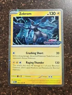 Zekrom 066/182 Paradox Rift Stamped Promo Pokemon Card Holo NM - Image 2