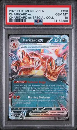PSA 10 CHARIZARD EX #196 BLACK STAR PROMO SPECIAL COLLECTION 2025 POKEMON SVP EN - Image 1