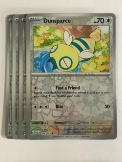 Pokemon TCG Paldea Evolved 4x Playset Reverse Holographic Dunsparce 156/193 NM - Image 1