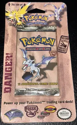 1999 Pokemon Fossil Blister Pack - Factory Sealed (Unopened) WOTC Aerodactyl - Image 1