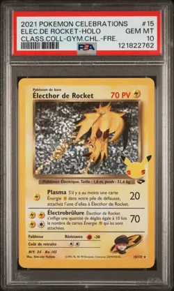 🇫🇷 ELECTHOR ROCKET PSA 10 - 25 ANS CELEBRATIONS 15/132 EB FR Carte Pokemon🇫🇷 - Image 2