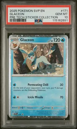 2025 POKEMON SVP EN-SV BLACK STAR PROMO #171 GLACEON PSA 10 - Image 1