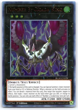 Number 3: Cicada King - ULTRA RARE - BLAR-EN028 - 1st Ed - YuGiOh - Near Mint - Image 1
