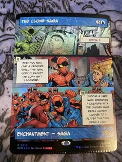 MISPRINT CRIMPED The Clone Saga FOIL #219 NM/M MTG Spiderman Magic Card Comic - Image 1